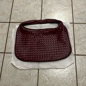 Vici Urban Expressions Cheli Burgundy Wine Woven Leather Hobo Shoulder Bag NWT